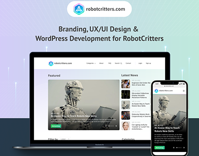 Branding, UX/UI Design for RobotCritters website
