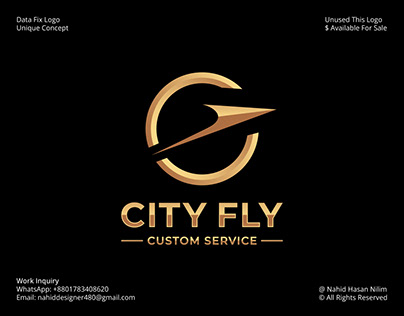City Fly Logo, Plane Logo, Airplane Logo, Airline Logo