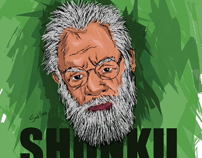 Prof Shonku stroke art using Illustrator