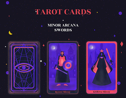 Illustrated Tarot Cards Minor Arcana Swords