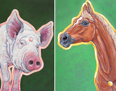 Horse and Pig Psychic Paintings for Armory Show