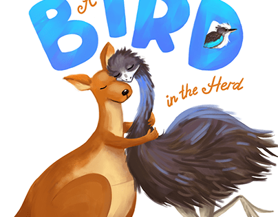 Emu & Cangaroo themed illustration for Children's book