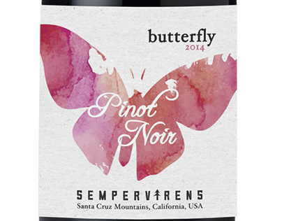 Sempervirens - Butterfly Red Wine Label