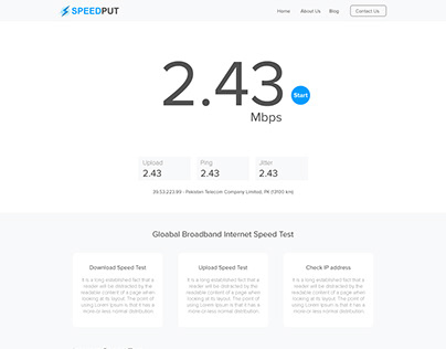 Internet Speed Website Page
