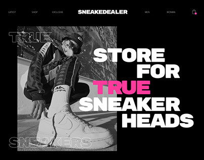 Web design concept of shoe store for sneakerheads