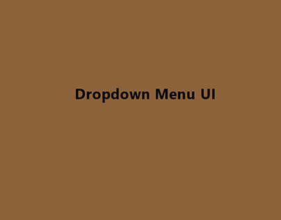 Dropdown Menu UI