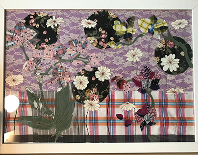 Flower Garden (Fabric Collage)