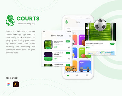 Football Courts Booking Mobile App UI Design