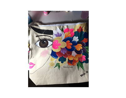 Hand painted tote bag...Mi cholita engalanada