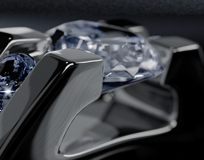 Blue Diamond/Palladium Ring