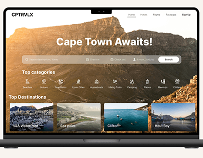 Cape Town Travel Website UI Design