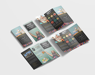 Elementary School Tri-Fold Brochure Design Template