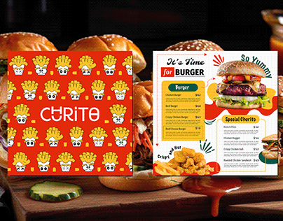 Project thumbnail - CHURITO Burger Fast Food - Logo and Brand Identity