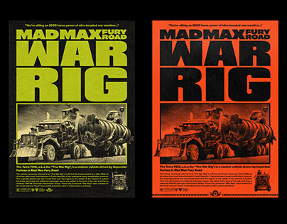 The "War Rig" Mad Max: Fury Road Alternative Poster