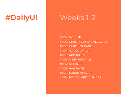 DailyUI - Weeks 1-2