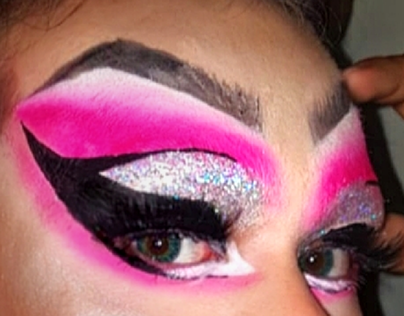 hot pink drag makeup