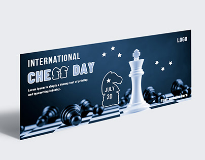 International Chess day Facebook Cover Design Template