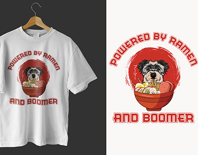 Ramen Sushi Boomer Dog T-Shirt Design