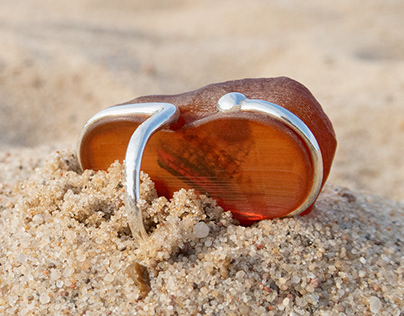 Bursztynek – 3D printed amber ring