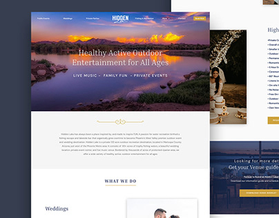 Hidden Lake Website UI design
