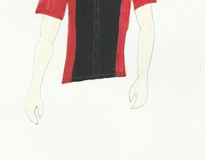 Shirt combination with red and black colour half sleave