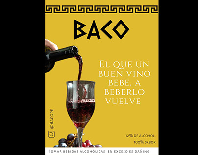 Aviso de prensa para marca de vino Baco