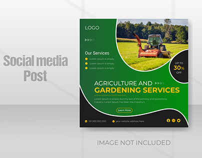 Lawn and gardening services social media post