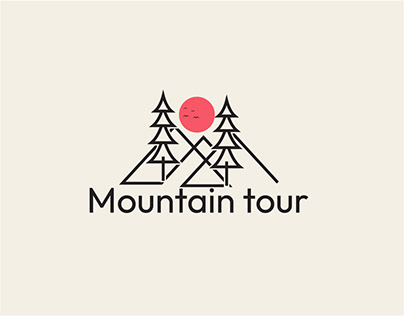 Winter mountain tour branding logo design