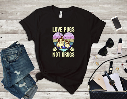 Love pugs t shirt