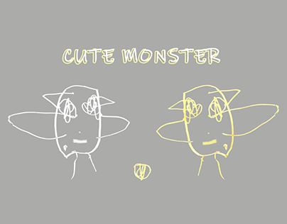CUTE MONSTER pattern based on a child's drawing