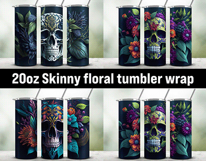 20 Oz Skinny Halloween tumbler sublimation wrap designs