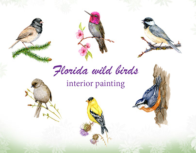 Project thumbnail - Watercolor birds aviary room