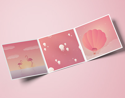 pink illustrations