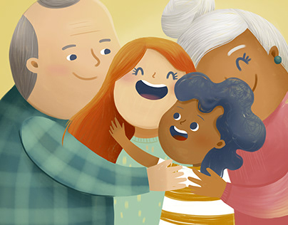 Book Illustration - "Grandparents are Forever"