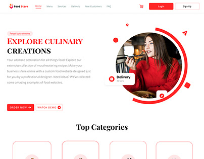 Project thumbnail - Home Page |Food Website Design