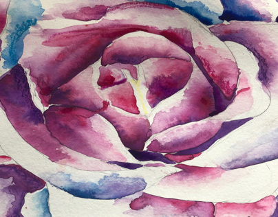 Small watercolor rose