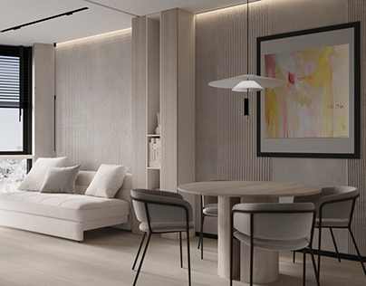 gentle colors in the design of the apartment