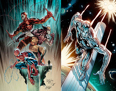 Spiderman, Wolverine & Daredevil / Silver Surfer