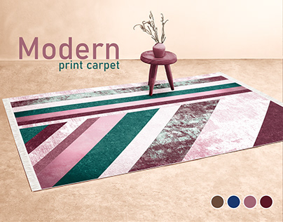 4 colors - Geometric print carpet