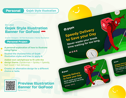 Project thumbnail - Gojek Style Illustration Banner for GoFood