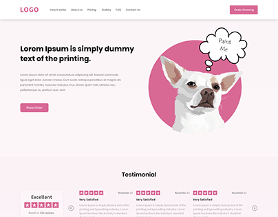 Pet Painting Service Landing Page Concept(For Techcare)