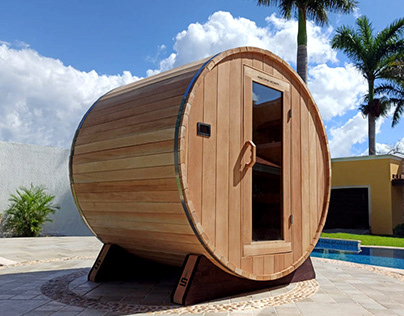 Wood Barrel Sauna | Massage Chair