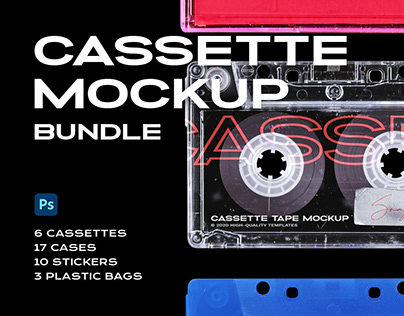 Cassette Tape Mockup Bundle Plastic