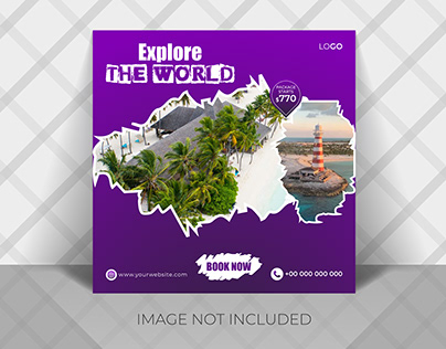 Travel agency Instagram post & square banner template