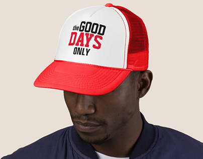 red trucker hat good day