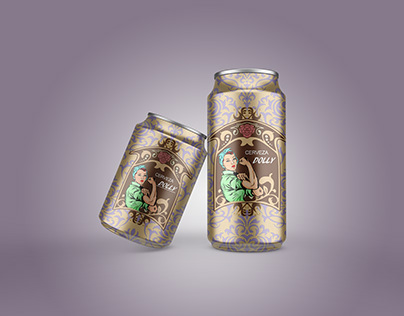 Diseño lata de cerveza estilo Art Nouveau