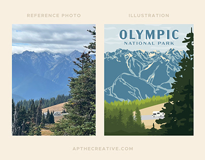 Olympic National Park Illustration Before & After