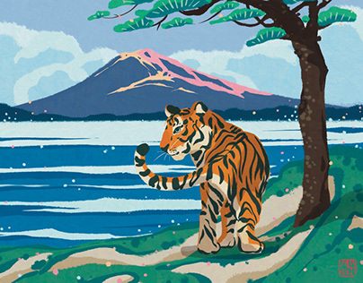 Illustrations for the calendar of the Tiger year 虎年台历插画