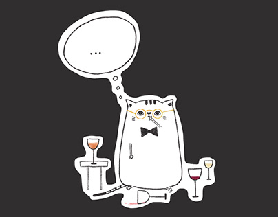 The wine cat | mascot for wine blog and social media
