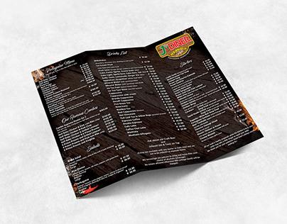 J's Diner menu design